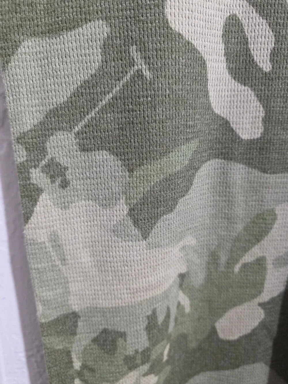 Polo Ralph Lauren Camo Pajama Top Green Waffle Knit Thermal Sleepwear Men's XL